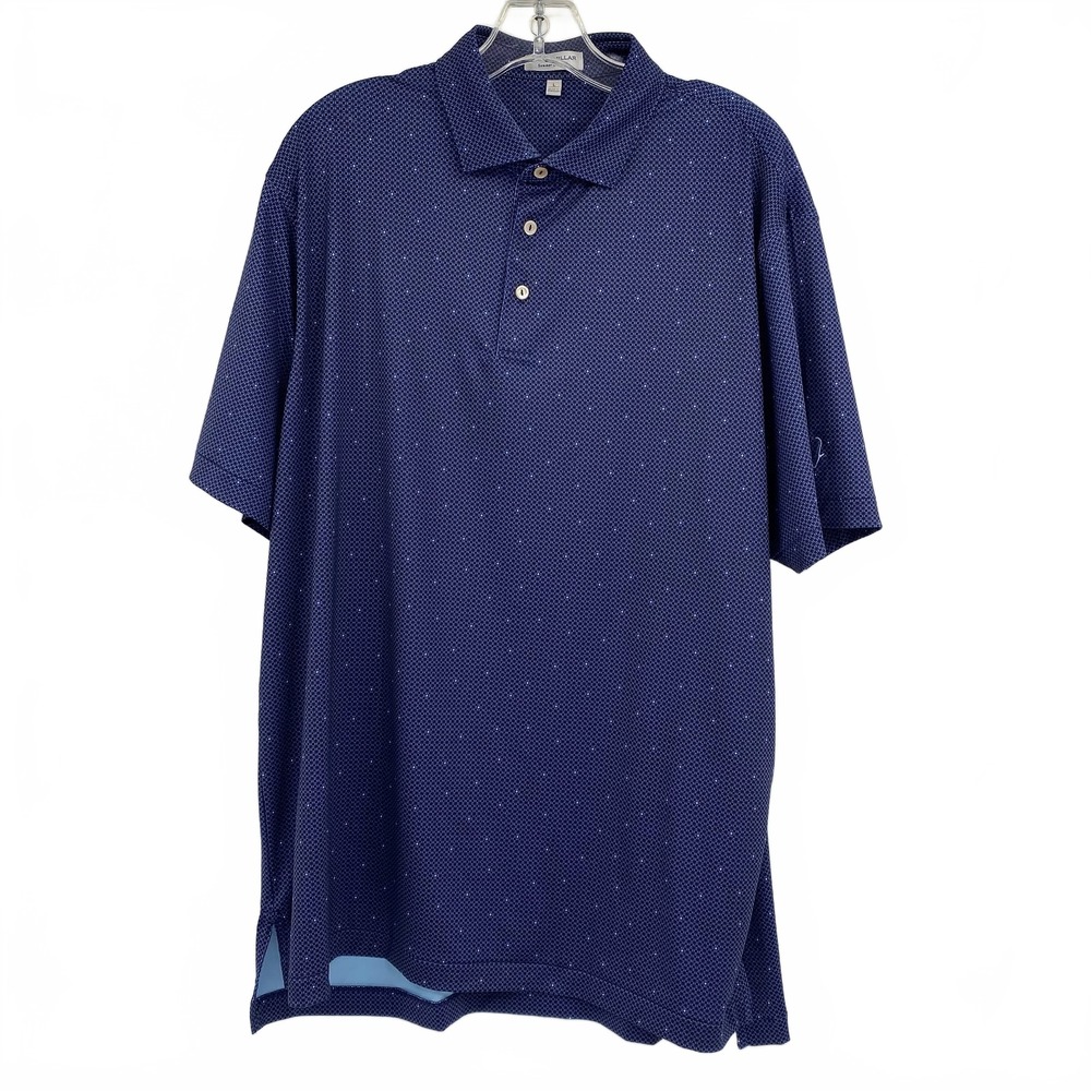 Peter Millar Blue Polo Shirt | Men’s Regular L Short Sleeve Synthetic